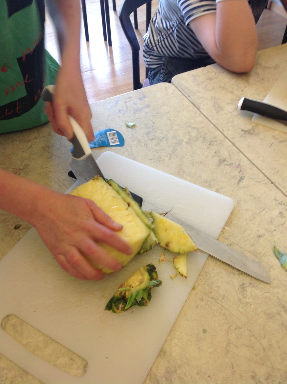 9. Peel the pineapple.