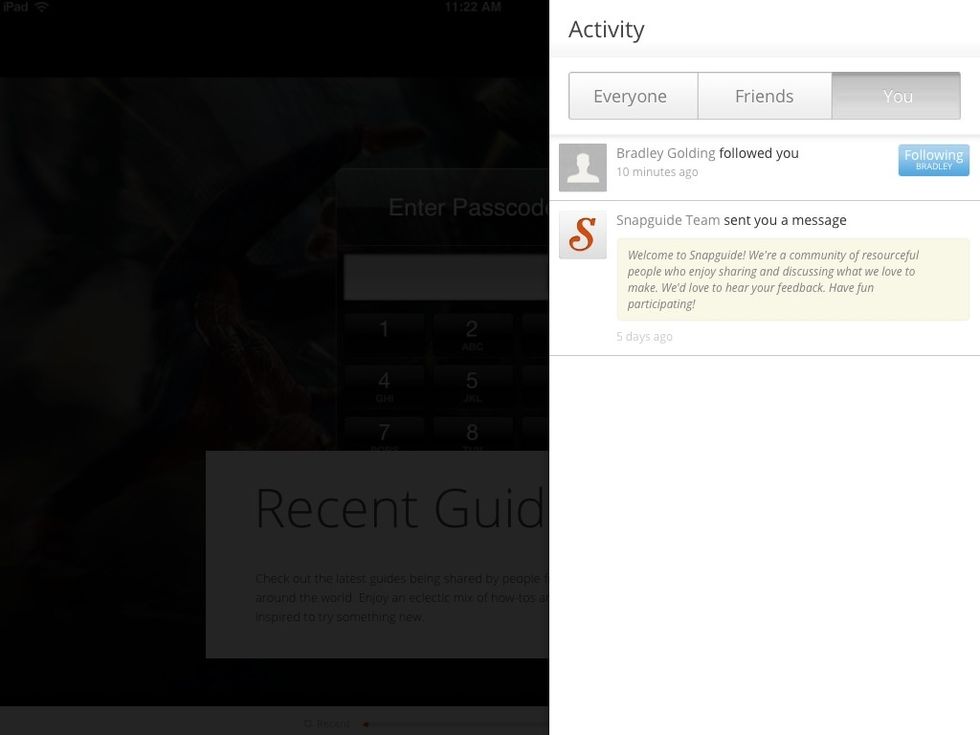 9. This here shows all of the activity you should check every now and again