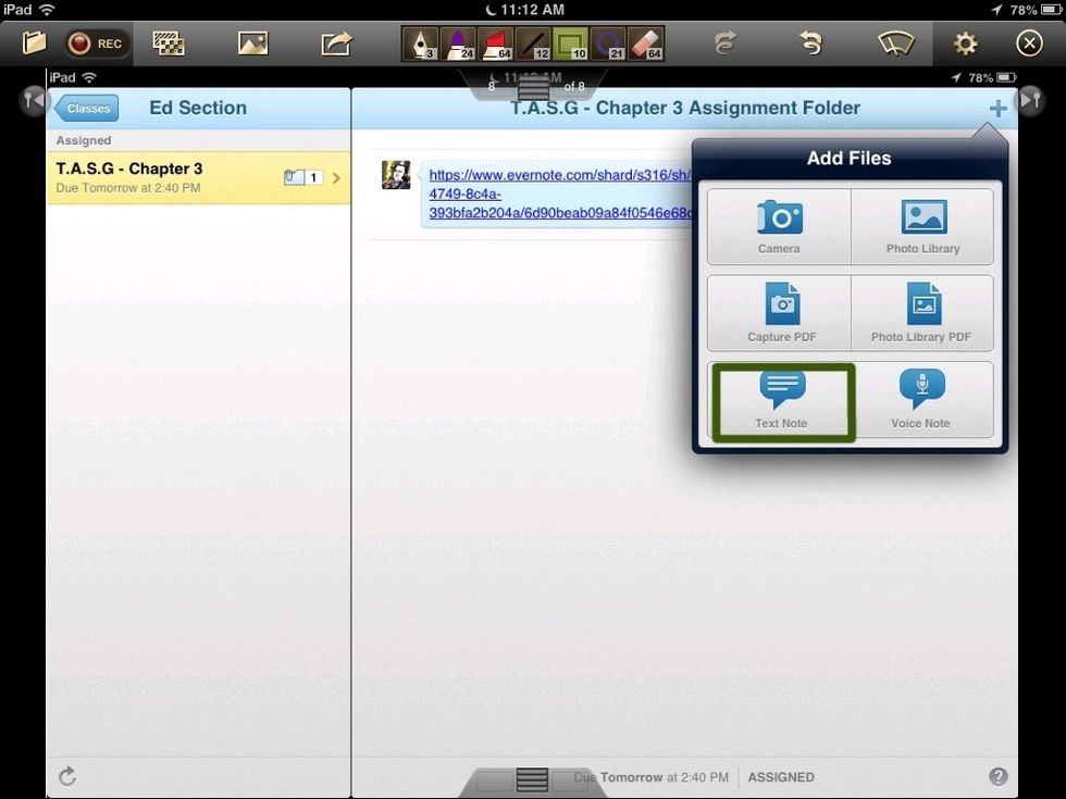9. This will now come up. Select the text box.