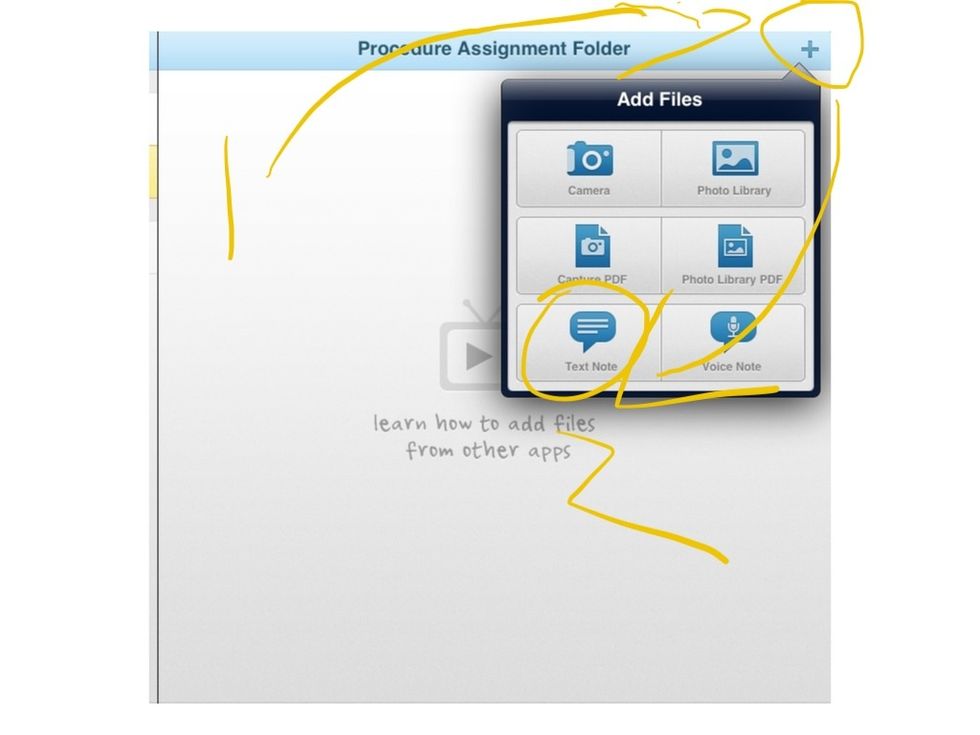 9. Touch on the plus button, then touch on the text note button and hold down your finger, then let go and press the paste button and a URL will come and then press ok