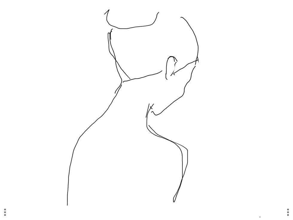 A add the hair outline now. I use a technique in some of my drawings of when I base the whole artwork on one aspect of the drawing. The hair is the beginning aspect thins time.
