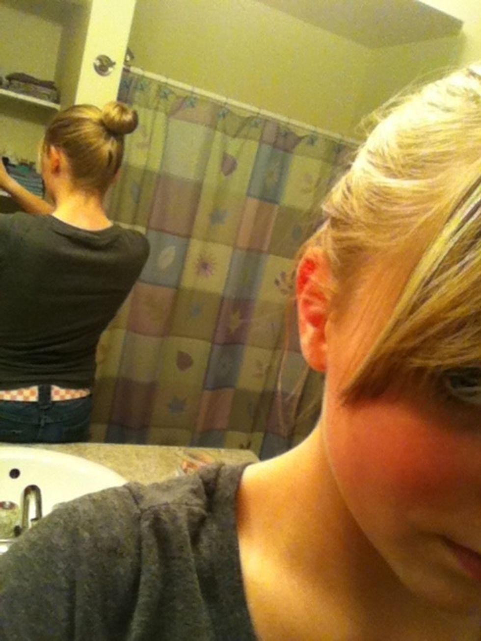 A back view of the bun. I love these buns and they are so easy to do!