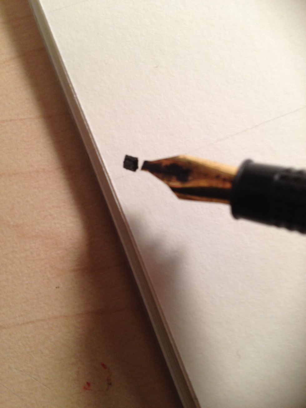 A basic period, or dot, is formed by making a square. Thick nibs can usually accomplish this with a single stroke; thinner nibs might take two.