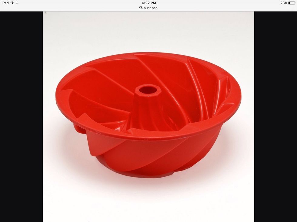 A bunt pan is used to shape a cake. I can use this to shape a cake.
