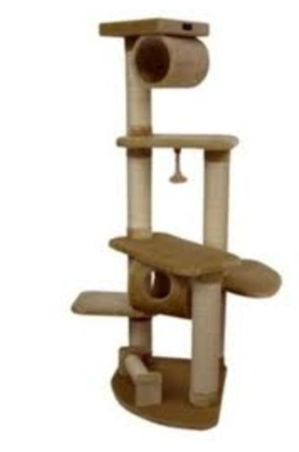 A cat tower like this is a great thing to have for you cats. This one is pretty boring compared to others. But they are great to have to cats.