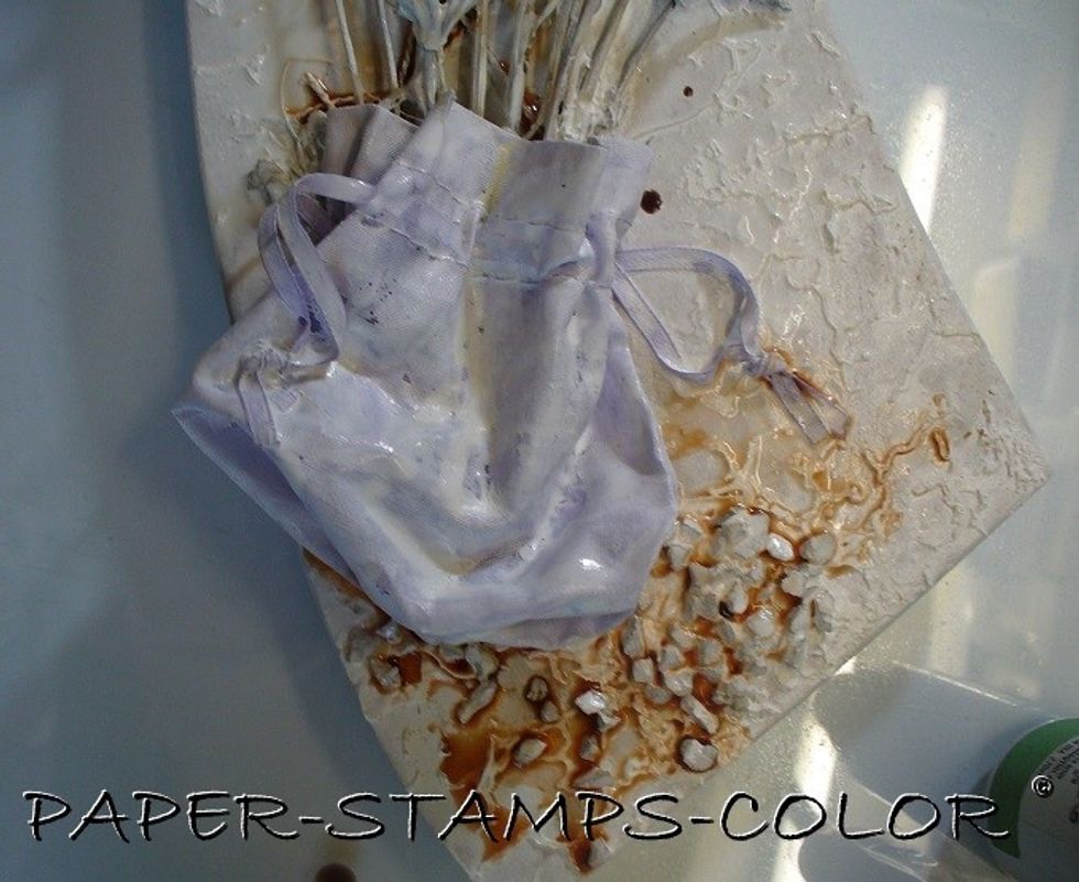 A close-up of the yummy color between the 'stones' .. which will be the base for the 'bag' to sit on.