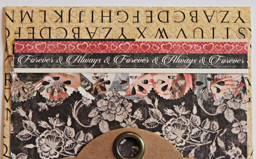 A closer look at the top of the second prepared envelop.