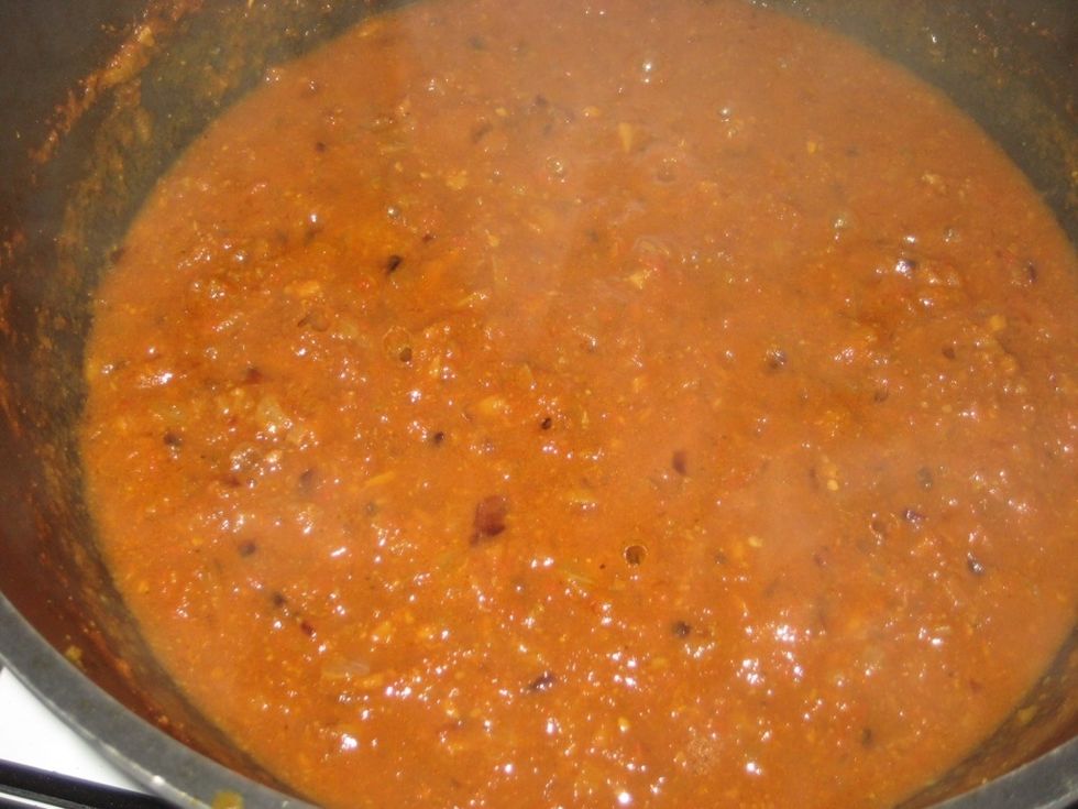 A closer look. This is the basic simplified version of a masala/curry sauce that you can cook any other food in either vegetarian or even meaty. No salt has been added so far.