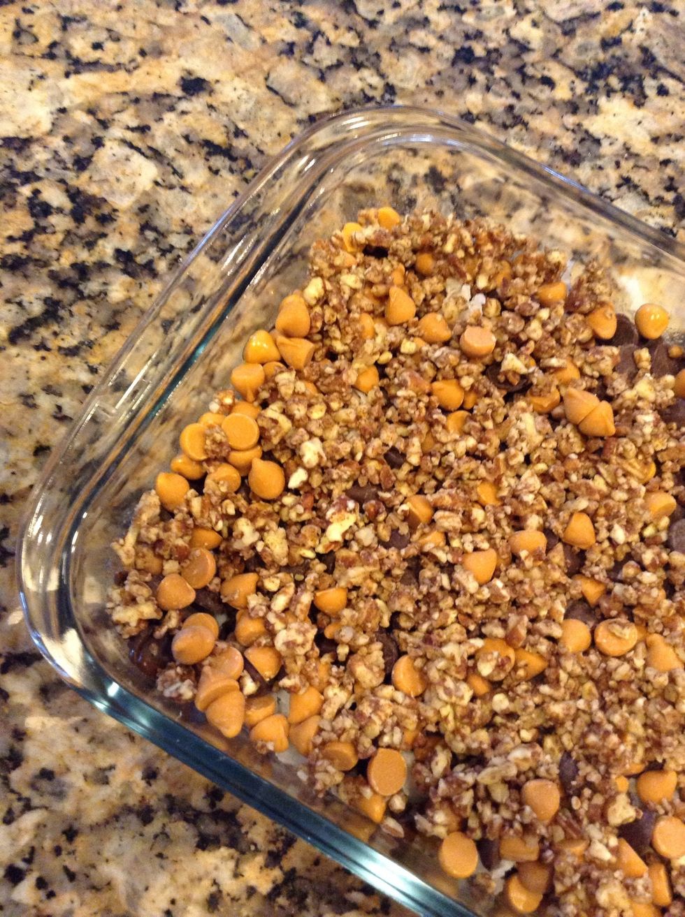 A cup of crushed pecans