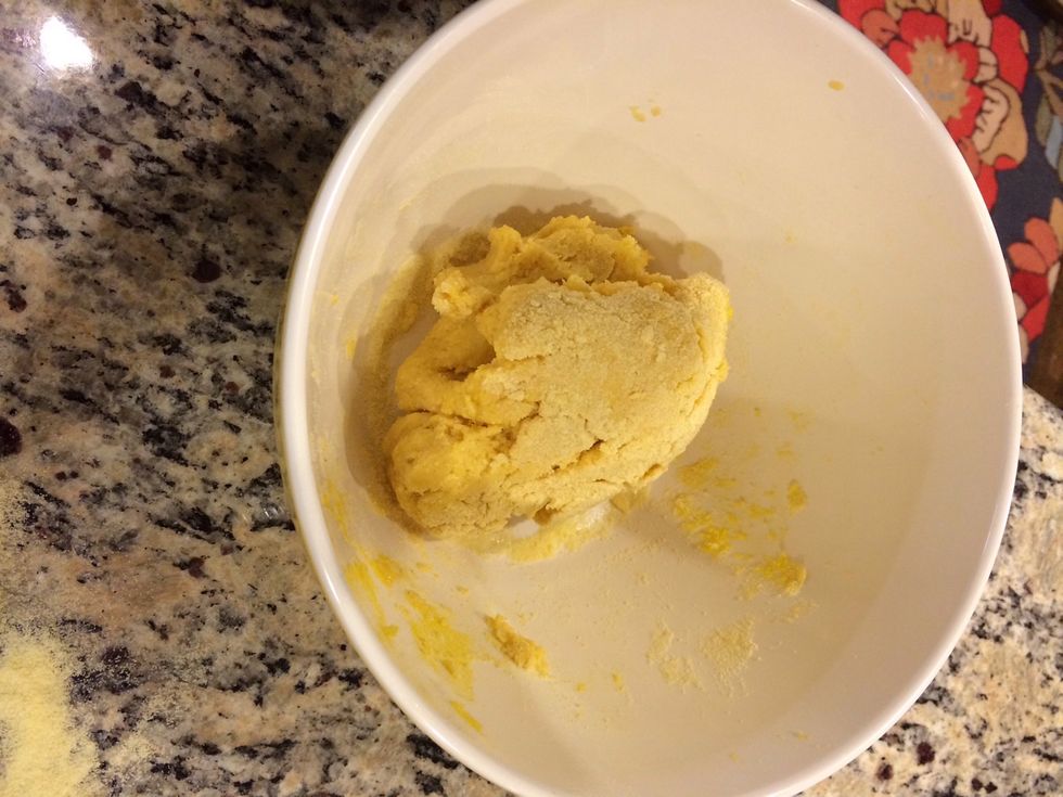 A dough will start to form.