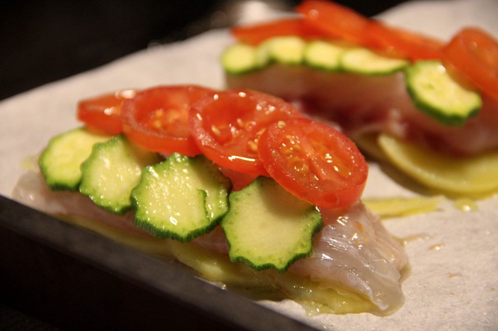 A drop of good olive oil and a pinch of salt