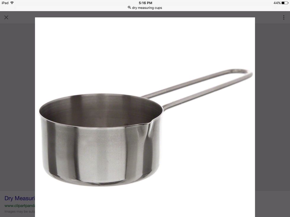 A dry measuring cup is used to measure solid ingredients like flour. I can use this to measure sugar.
