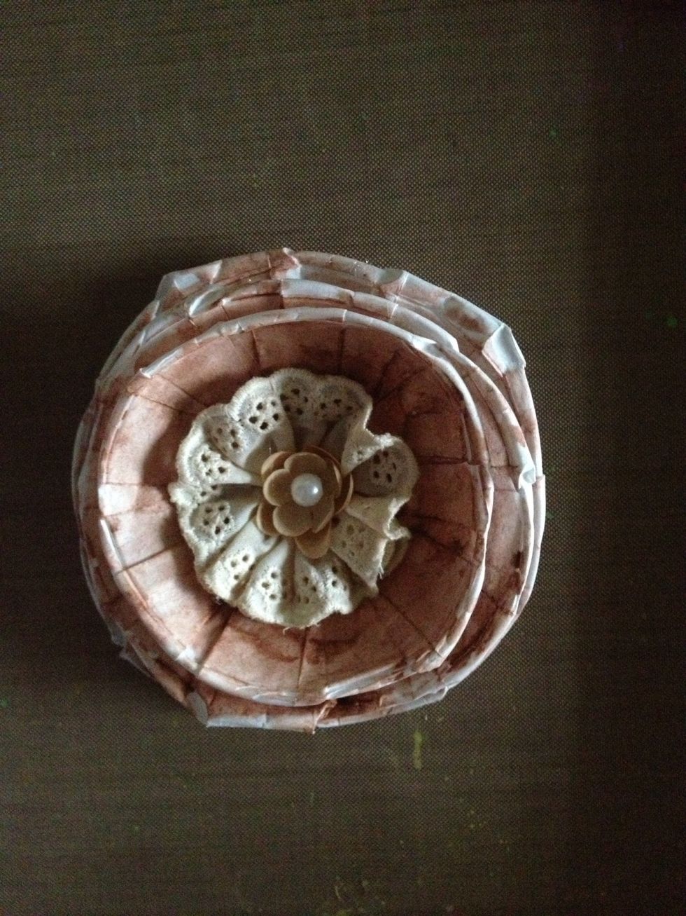 A fabric flower for the center.