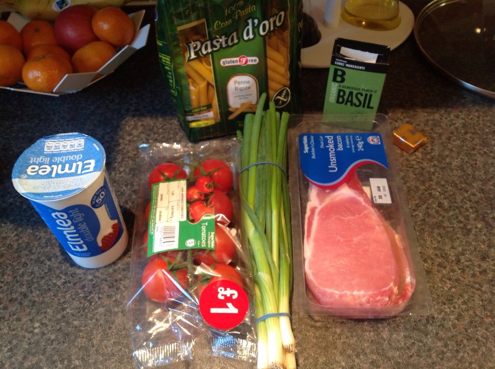 A few notes: 1) Use whatever cream or cream substitute you can have/like. 2) American bacon is different to English/Aussie/Irish bacon, you can get Irish bacon in Wholefoods which is similar to this.