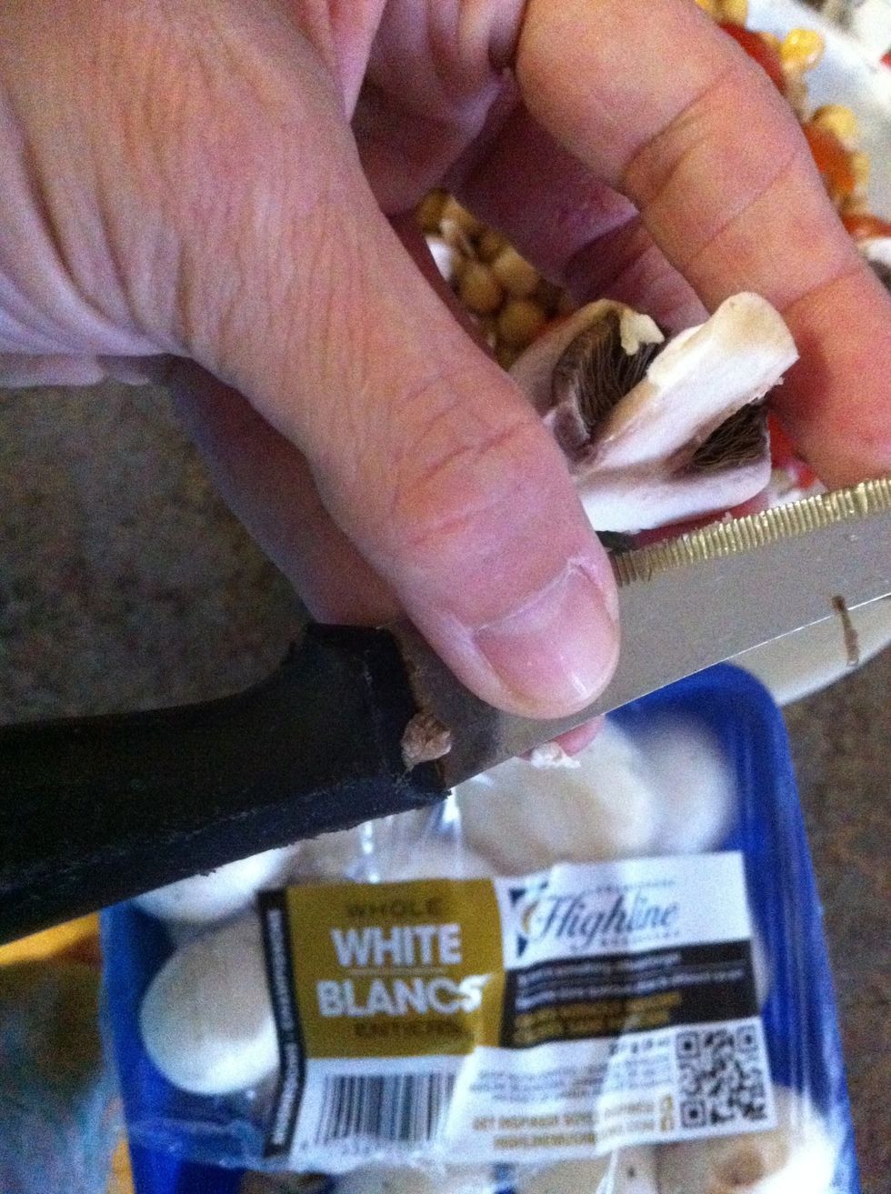 A few sliced mushrooms