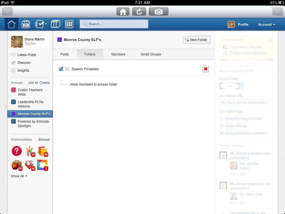 A folder has been created to hold resources that can be downloaded and printed.