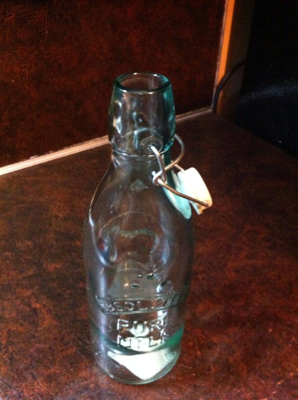 ..a glass bottle...