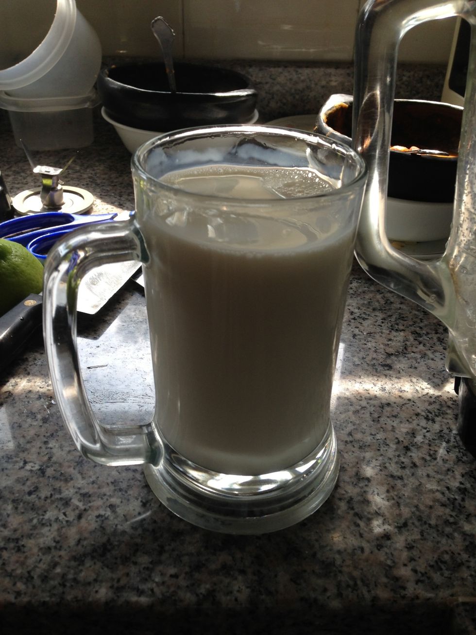 A glass of milk