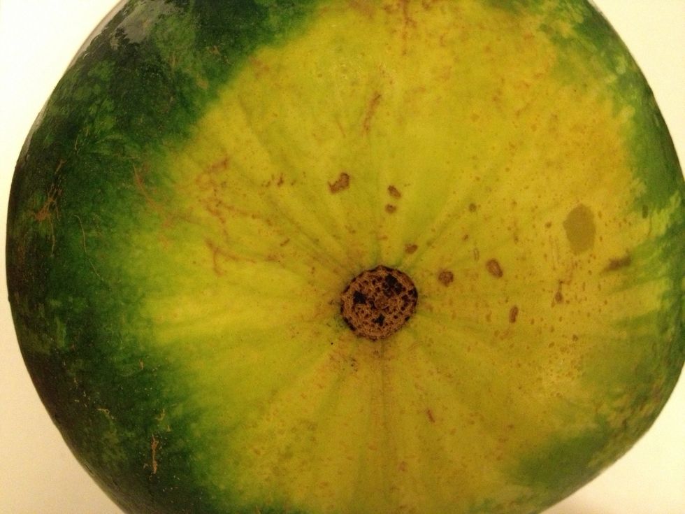 A good tip for picking out a sweet watermelon is to get the one with the largest yellow bottom in the bin.