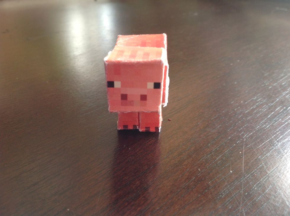 A hot glue gun was used to make the figurines. The pig turned out so great!