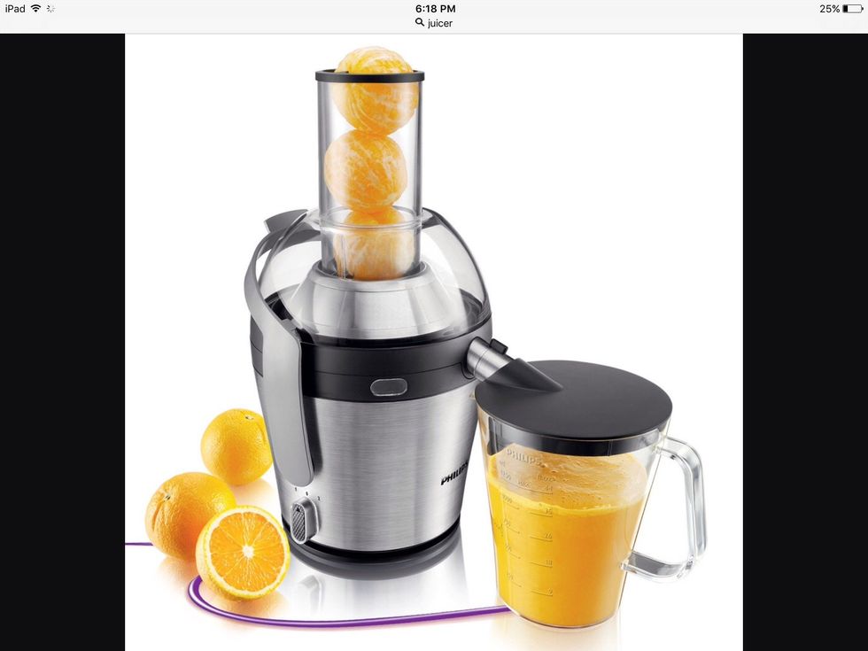 A juicer is used to make juice. I can use a juicer to make orange juice.
