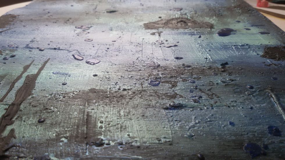 A little bit of darkness... here and there with TUXEDO ;) Use fingers and AA Stencil.