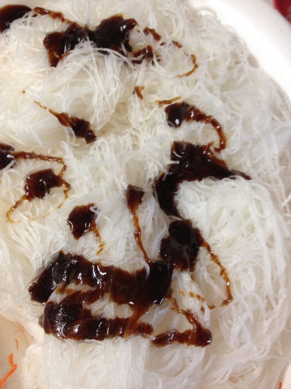 A little bit oyster sauce and lots of salt for seasoning. I apologize for not knowing exactly how much salt I put in because I just eyeball it when I salt my things.