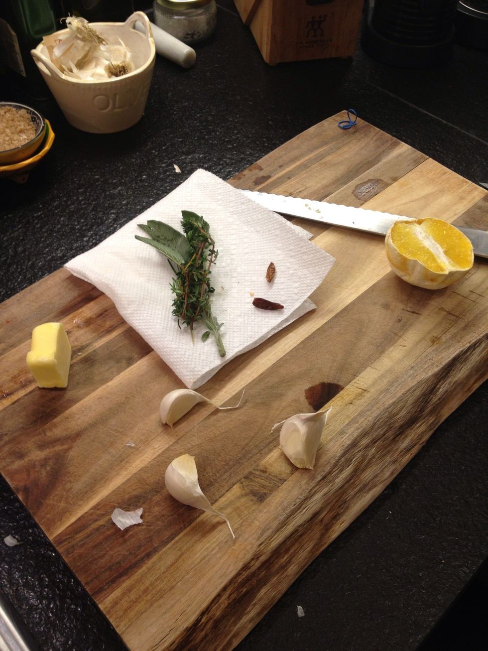 A little more butter, herbs, garlic, spicy thing and an old citrus you might have.