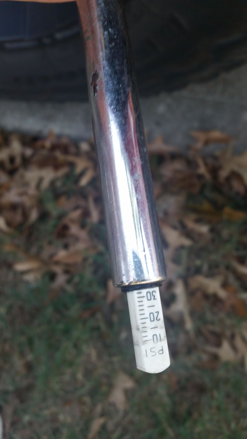 A little thing will come out and this is were you can read the tire pressure.