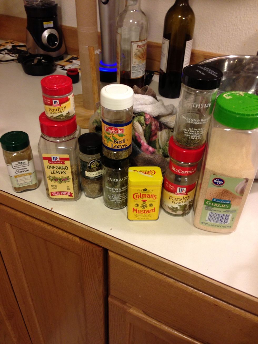 A look at the herbs I used, this is a quick weeknight meal, that can be done fast. I've also made this roasting my own chicken and making my dumplings. If you have the time try it!