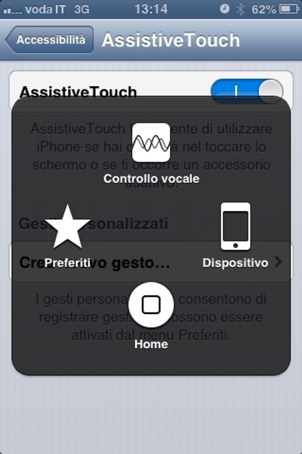 A new virtual button appears on the screen which you can push and similar menu appears, where you can notice the Home button: it works exactly like the physical button on your iPhone