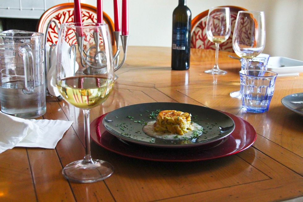 A nice glass of white wine can accompany your meal...