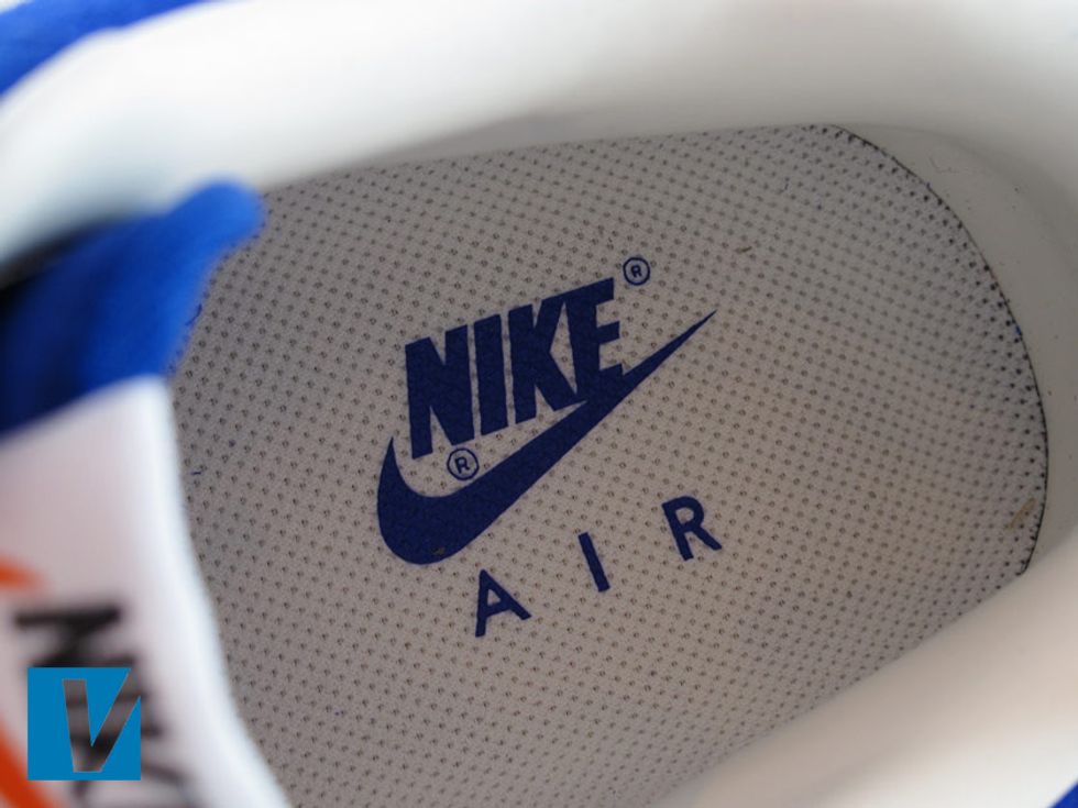 A Nike Air logo normally features on the insole. The logo may have worn away on some used shoes. Some limited edition styles may feature a different logo.