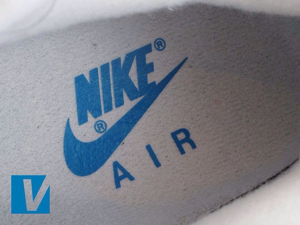 A Nike Air logo normally features on the insole. The logo may have worn away on some used shoes. Some limited edition styles may feature a different logo.