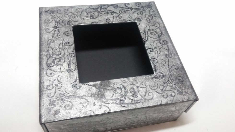 A photo of the finished stamping layer. I used permanent ink for this task.