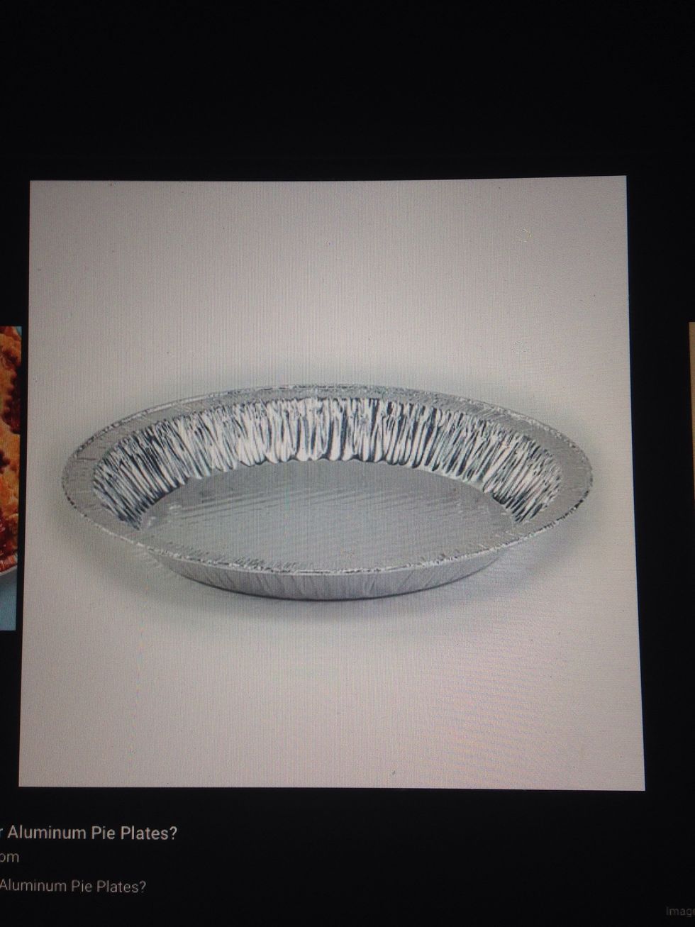 A pie tin is used for helping make the pie. I can use this for making a round pie.