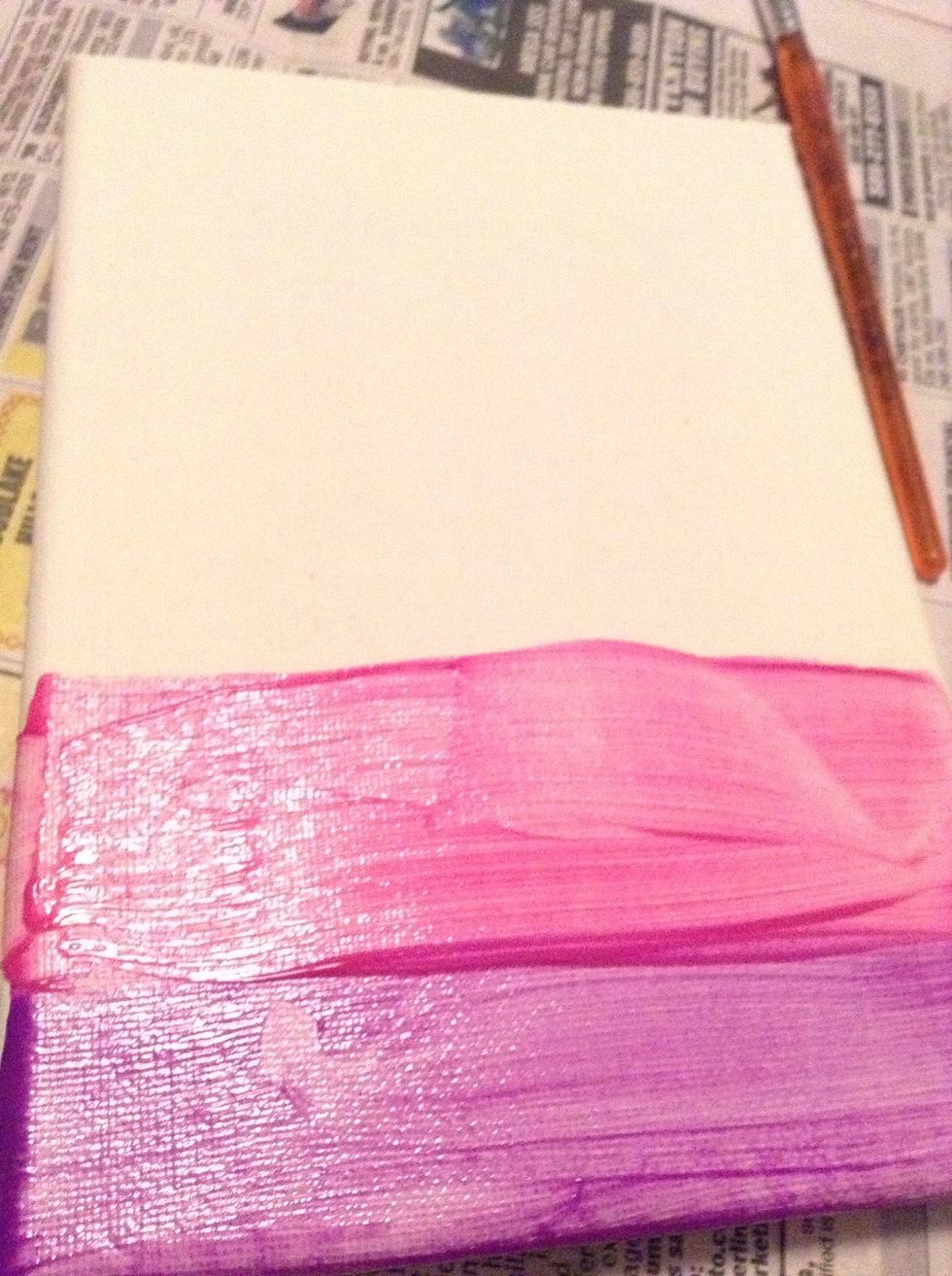 A pink layer on top