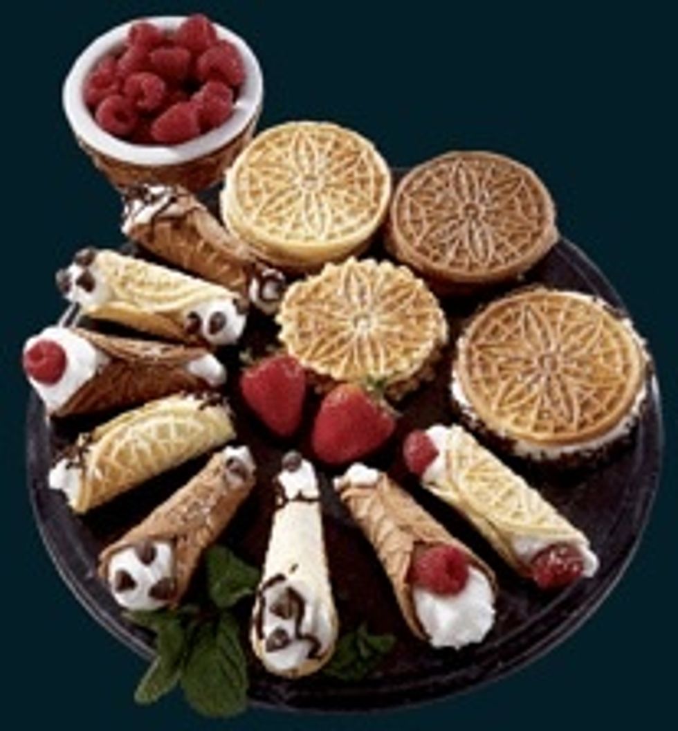 A pizzelle is an Italian confection consisting of a thin, slightly sweet, wafer-like cookie that is traditionally served at Easter and Christmas