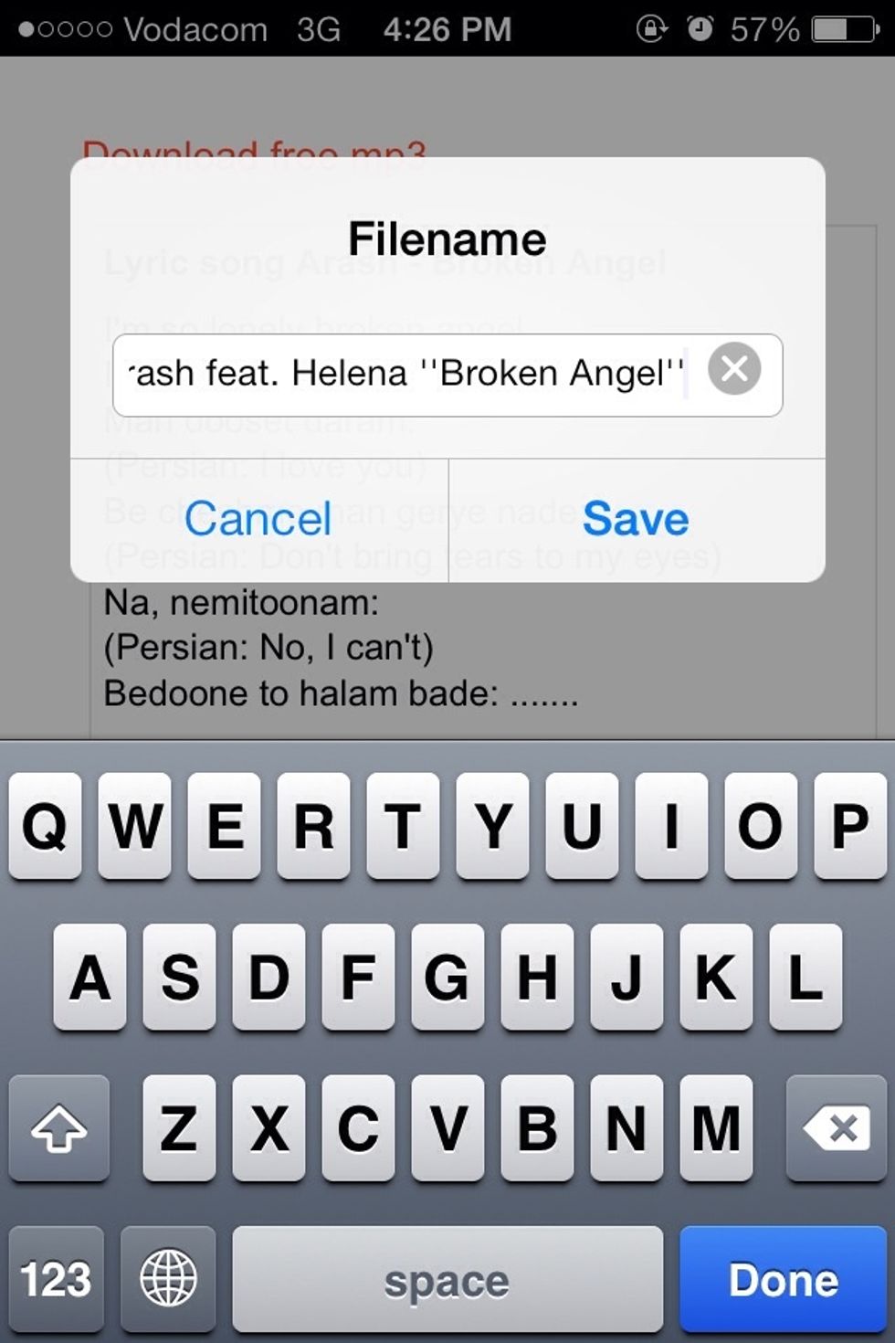 A pop-up will appear for you to change name if you want...then you just hit save...