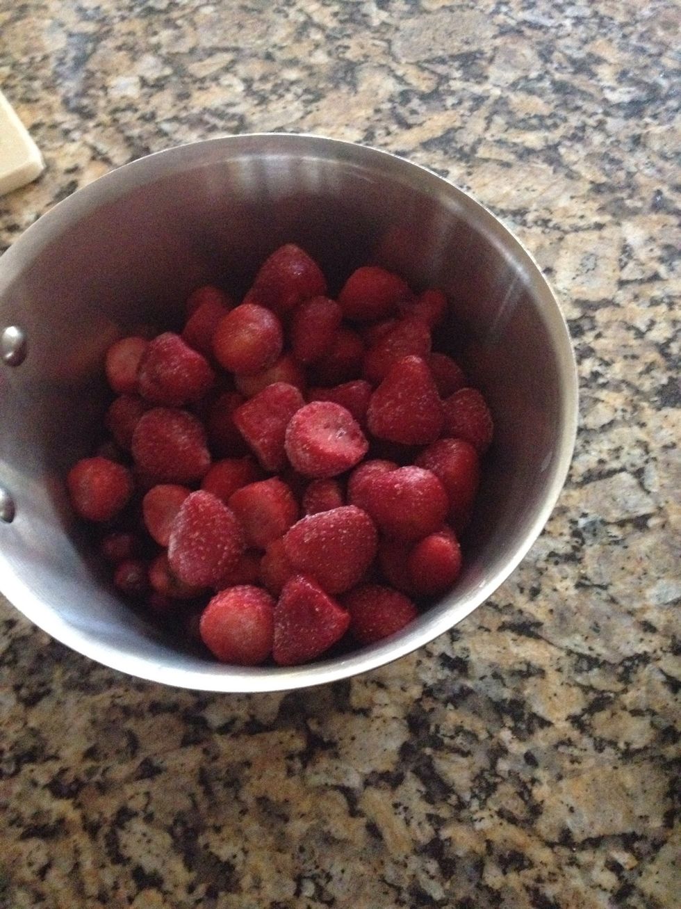 A pound of frozen strawberries