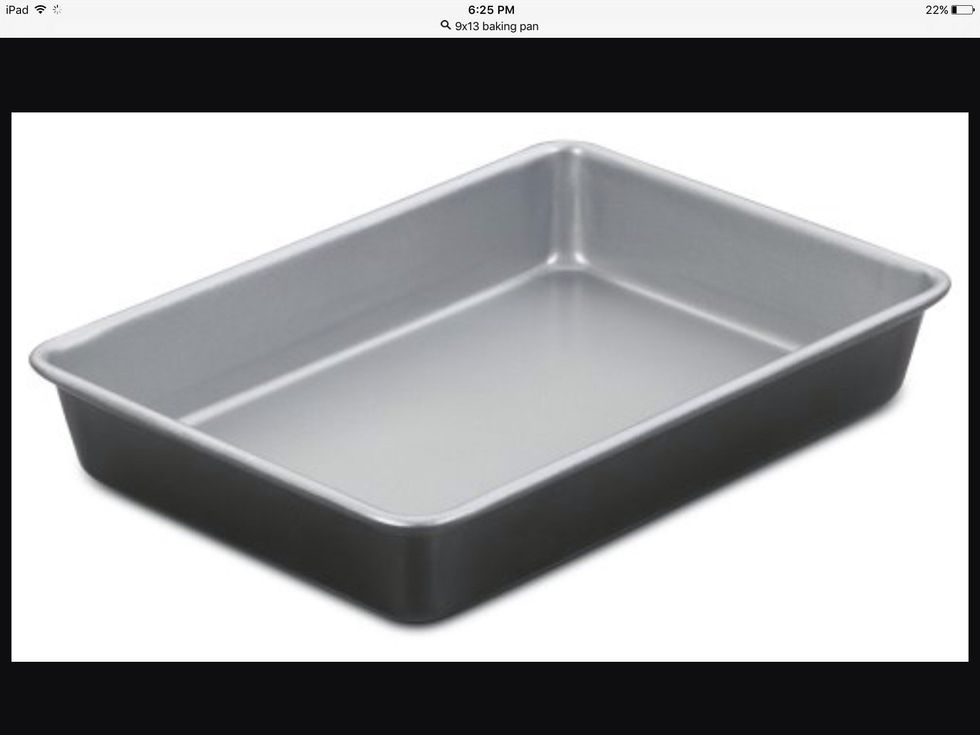 A rectangular 9x13 baking pan is used to bake things. I can use this to bake things on.