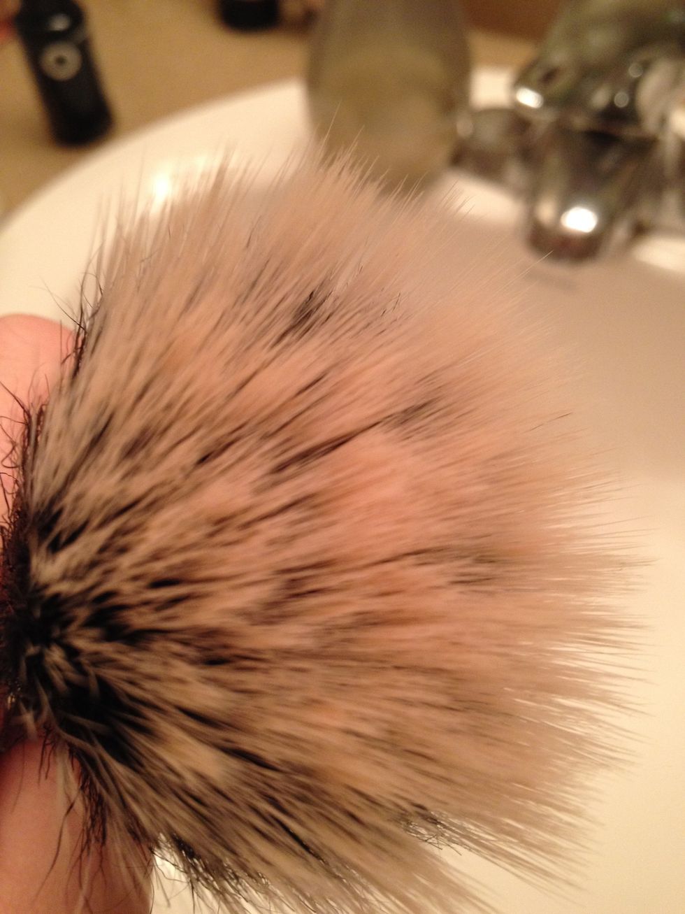 A reminder of what my stippling brush looked like BEFORE cleaning.  Yuck.