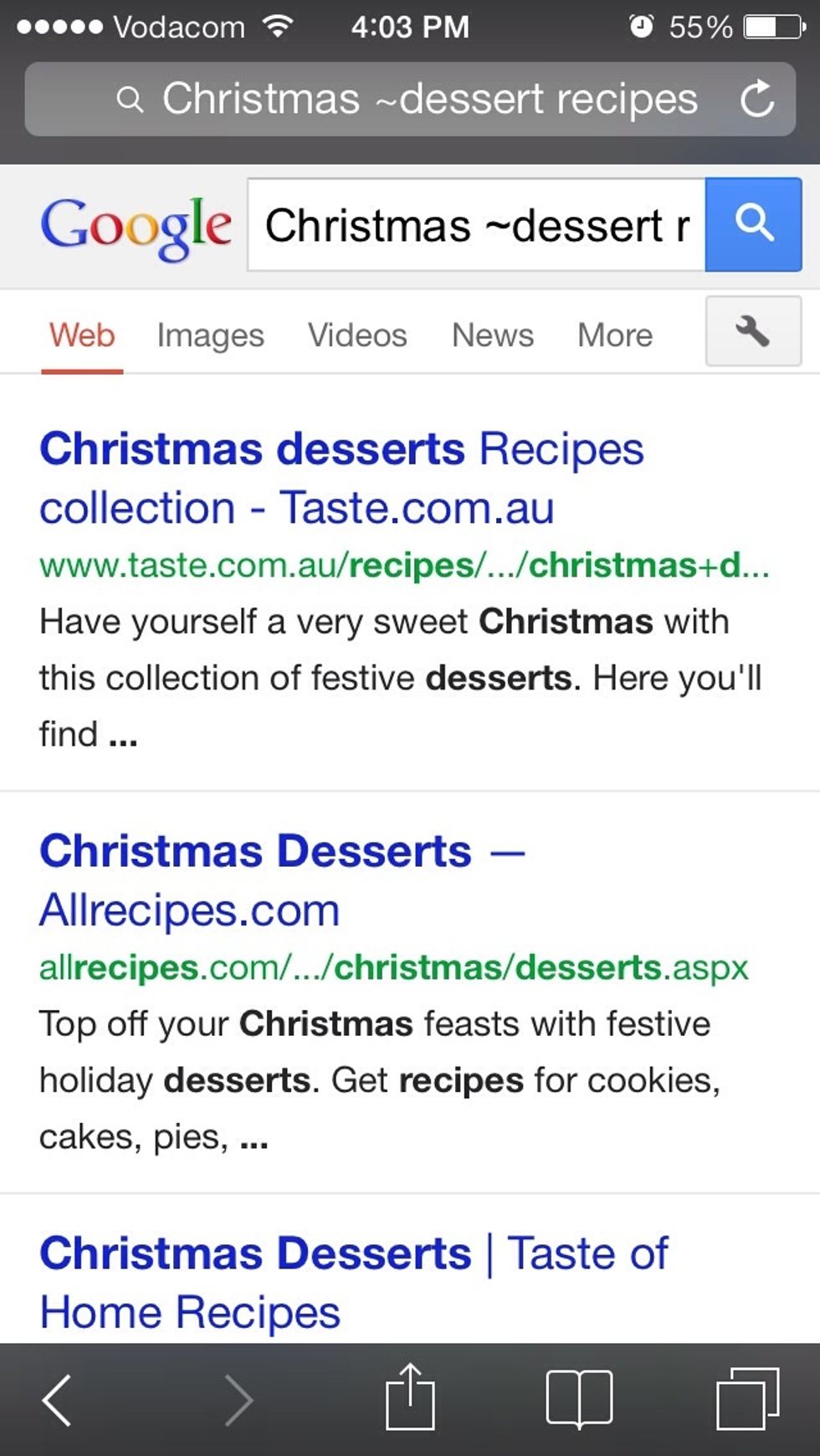 A search, Christmas ~ recipes will return results of recipes for deserts, candy, cookies and more.