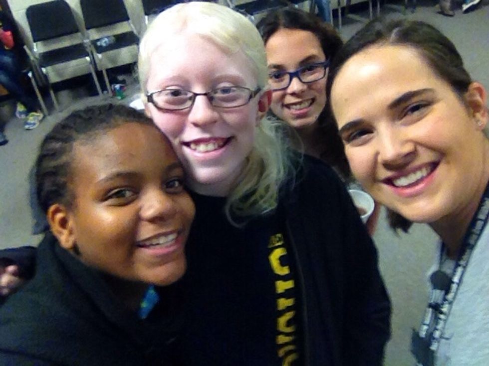 A selfie with my friends and chorus teacher!!!