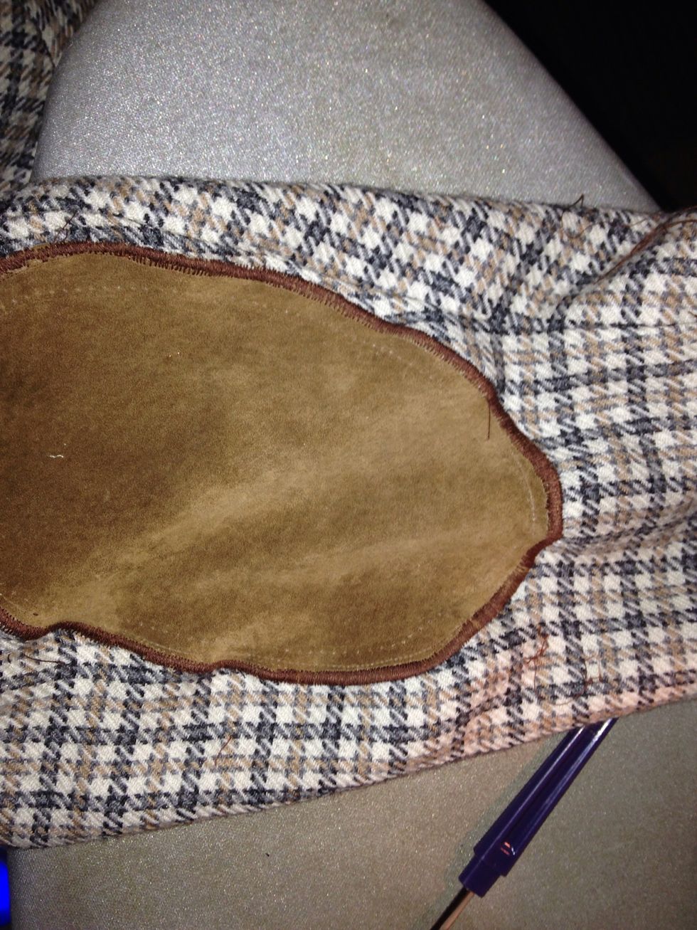 A sewn patch! I had a couple of fails on this patch, quick unpick saves the day again! The stitching Is wavy at the moment, this and the holes left from mistakes can be sorted with steam and a brush.