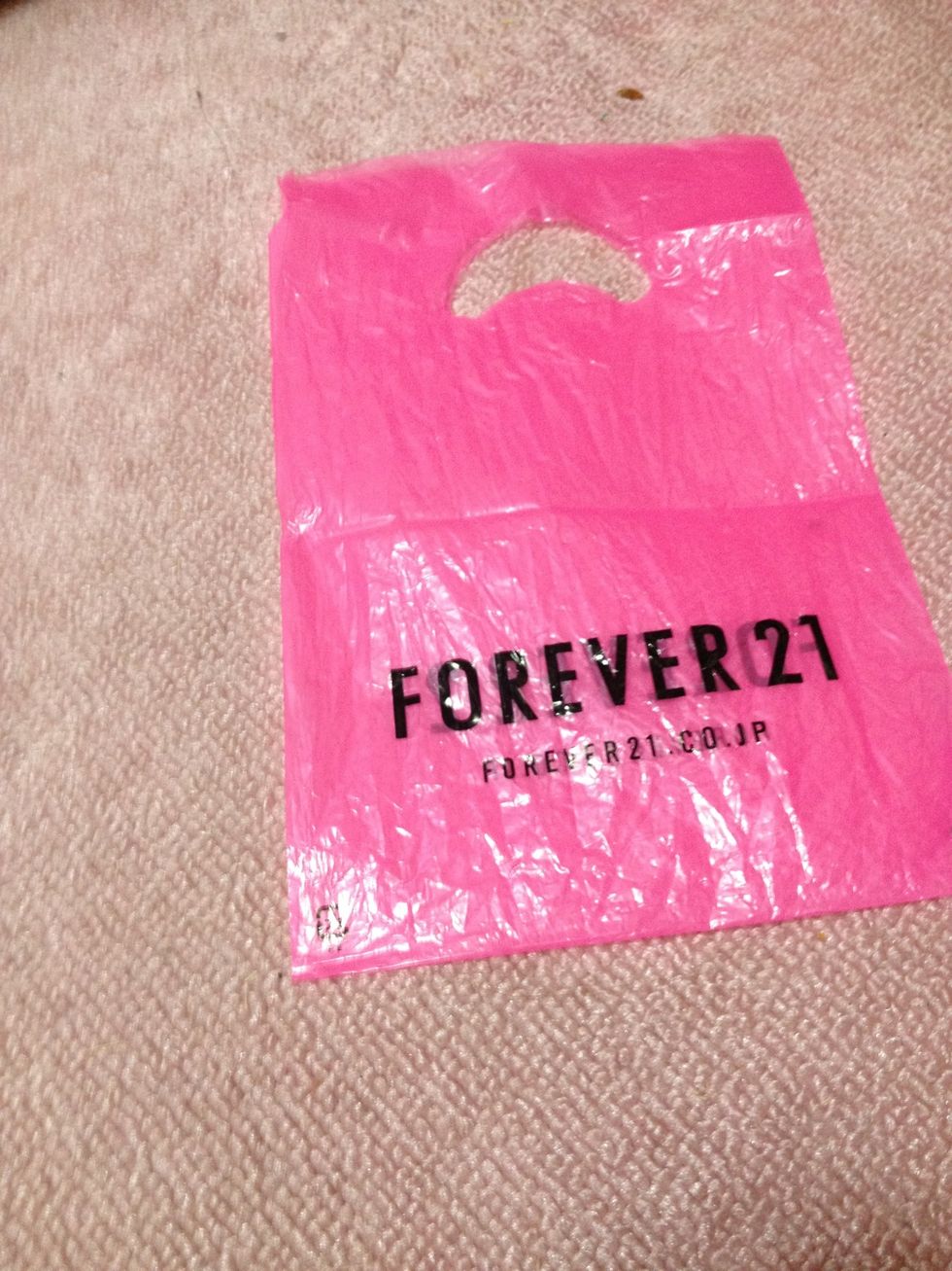 A shopping bag! In this case I used a forever 21 jewelry bag that they give you when you buy jewelry
