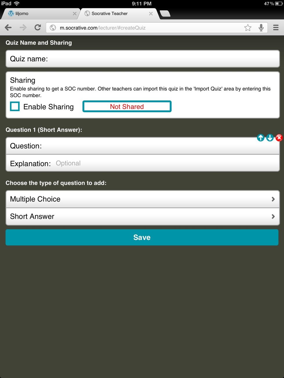 A short answer question allows for students to type in their responses.