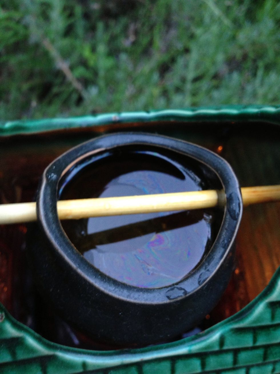 A shot of what the reservoir looks like when filled with the water and Essential Oil