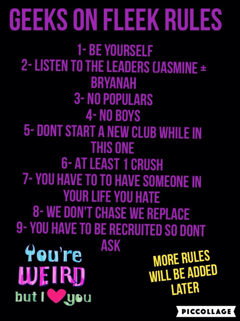 A sneak peek at my Club rules