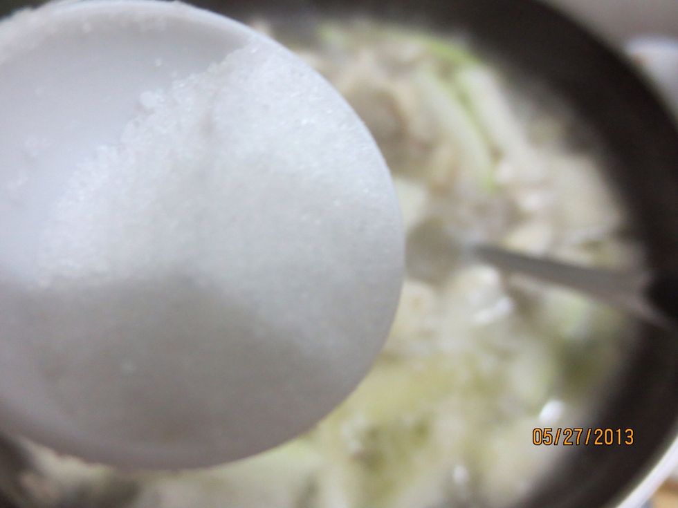 A spoon of salt, salt to taste